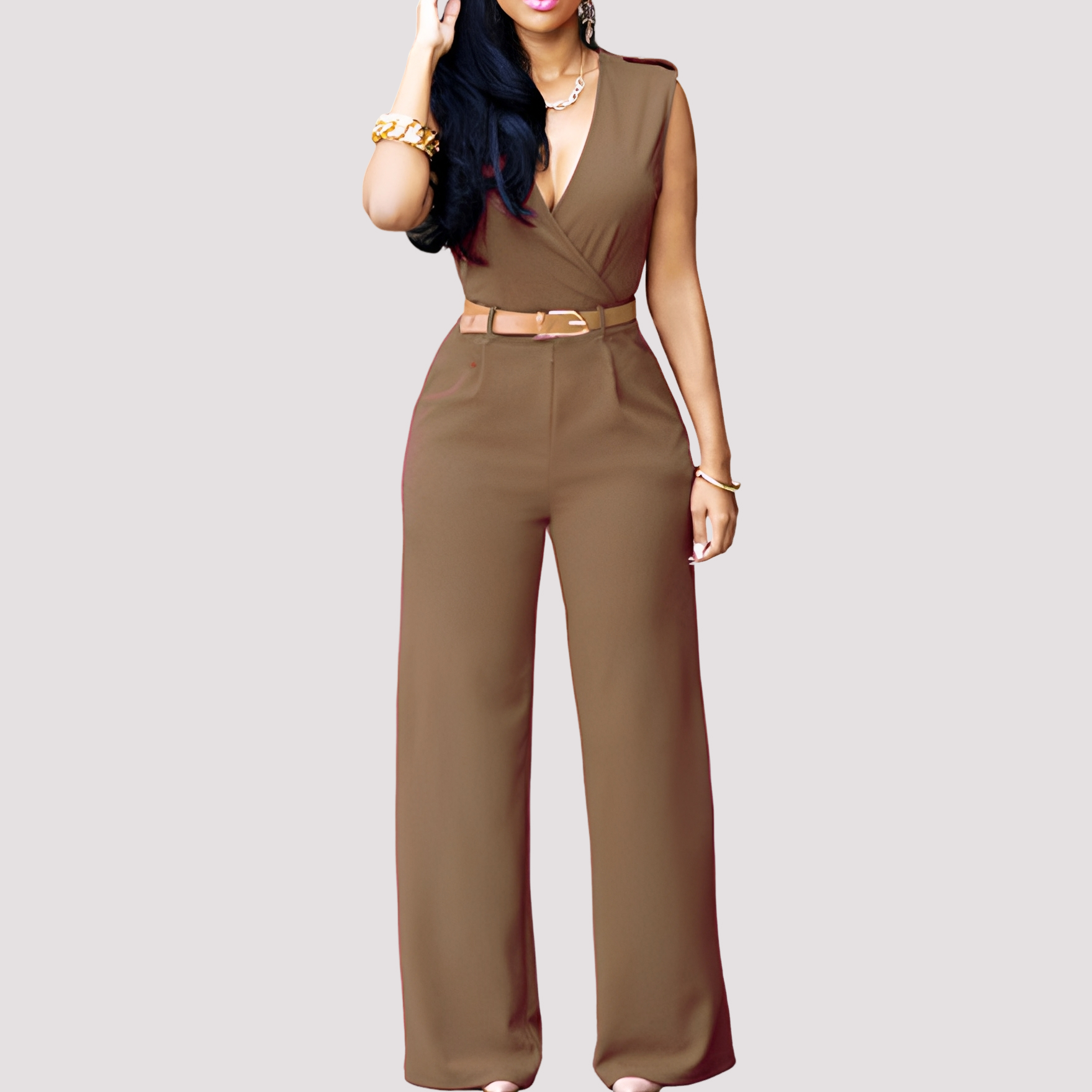 Esther - Stilvoller Damen-Jumpsuit mit Taillengürtel