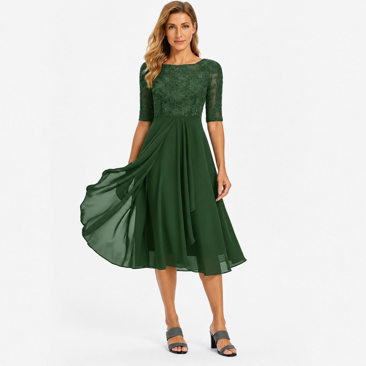 Ximena - Stilvolles Damenkleid im knieumspielenden Schnitt