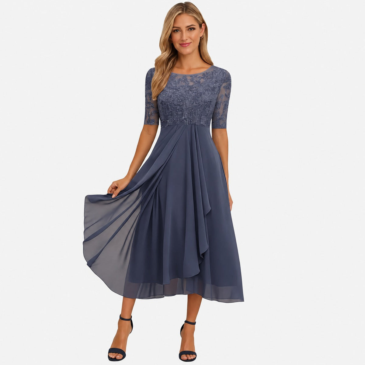 Ximena - Stilvolles Damenkleid im knieumspielenden Schnitt