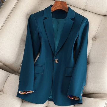 Damen Blazer mit Ein-Knopf-Verschluss und Reverskragen - Taillierte Passform