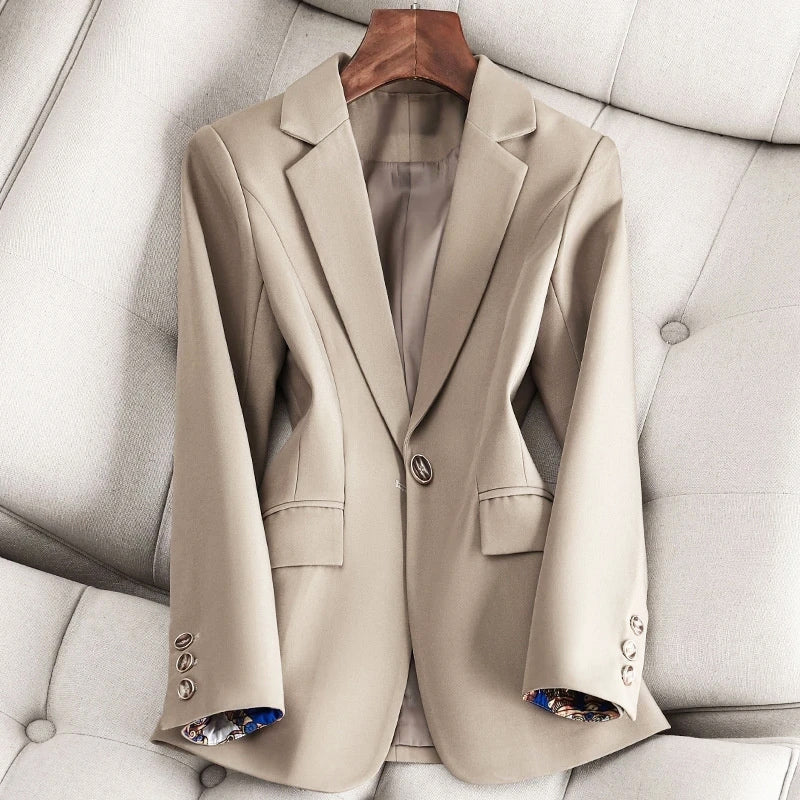 Damen Blazer mit Ein-Knopf-Verschluss und Reverskragen - Taillierte Passform