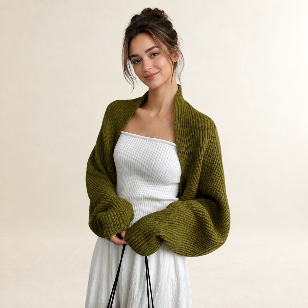 Damen Cardigan Offenfront Rippenmuster Langarm lockerer Schnitt