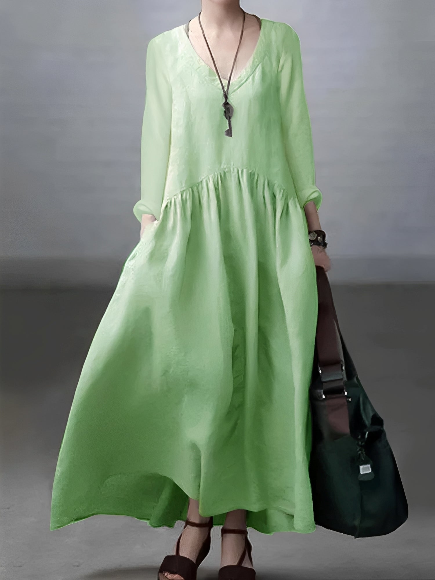 Lindy - Bequemes, lässiges Damenkleid mit V-Ausschnitt