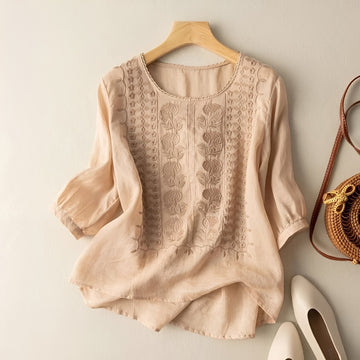 Daniyal - Luftige Bluse mit gestickten Details