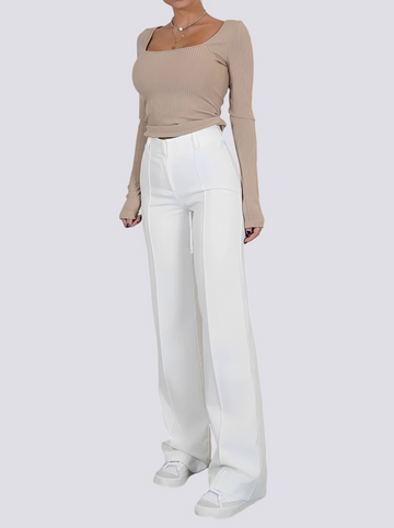 Amelie - Formelle Hose mit Hohem Bund und Geradem Bein