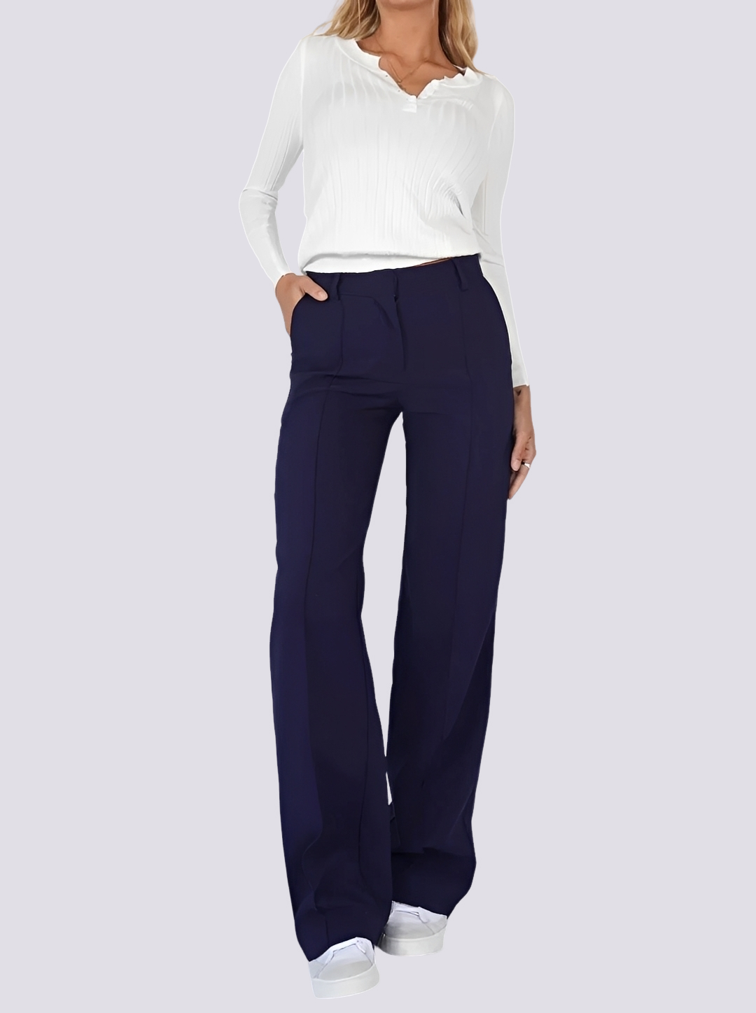Amelie - Formelle Hose mit Hohem Bund und Geradem Bein