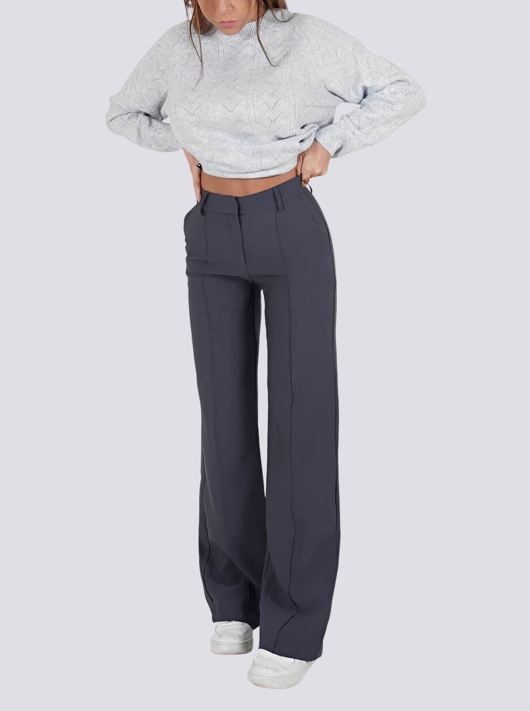 Amelie - Formelle Hose mit Hohem Bund und Geradem Bein