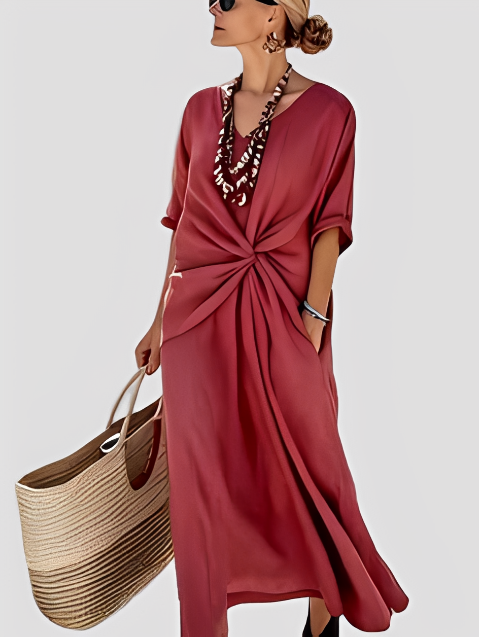 Mabel - Stilvolles, locker geschnittenes Damen-Maxikleid