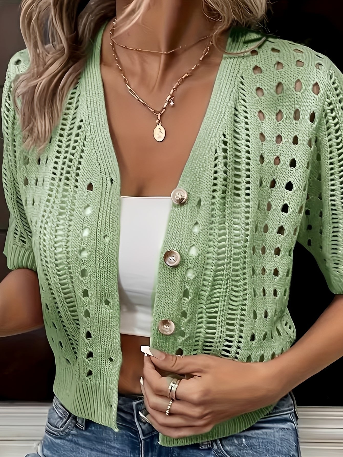 Catrin - Schickes Oberteil mit Durchbrochenem Design