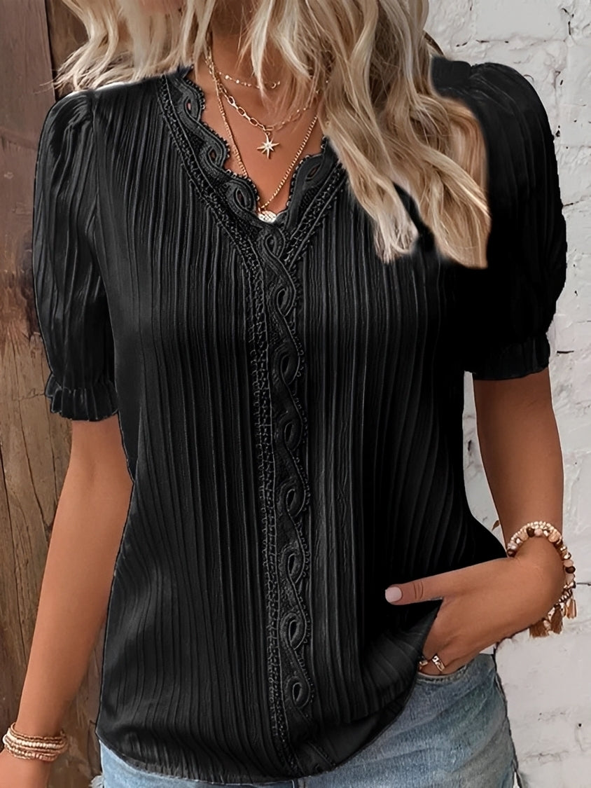 Kristina - Modische V-Ausschnitt-Bluse für Damen