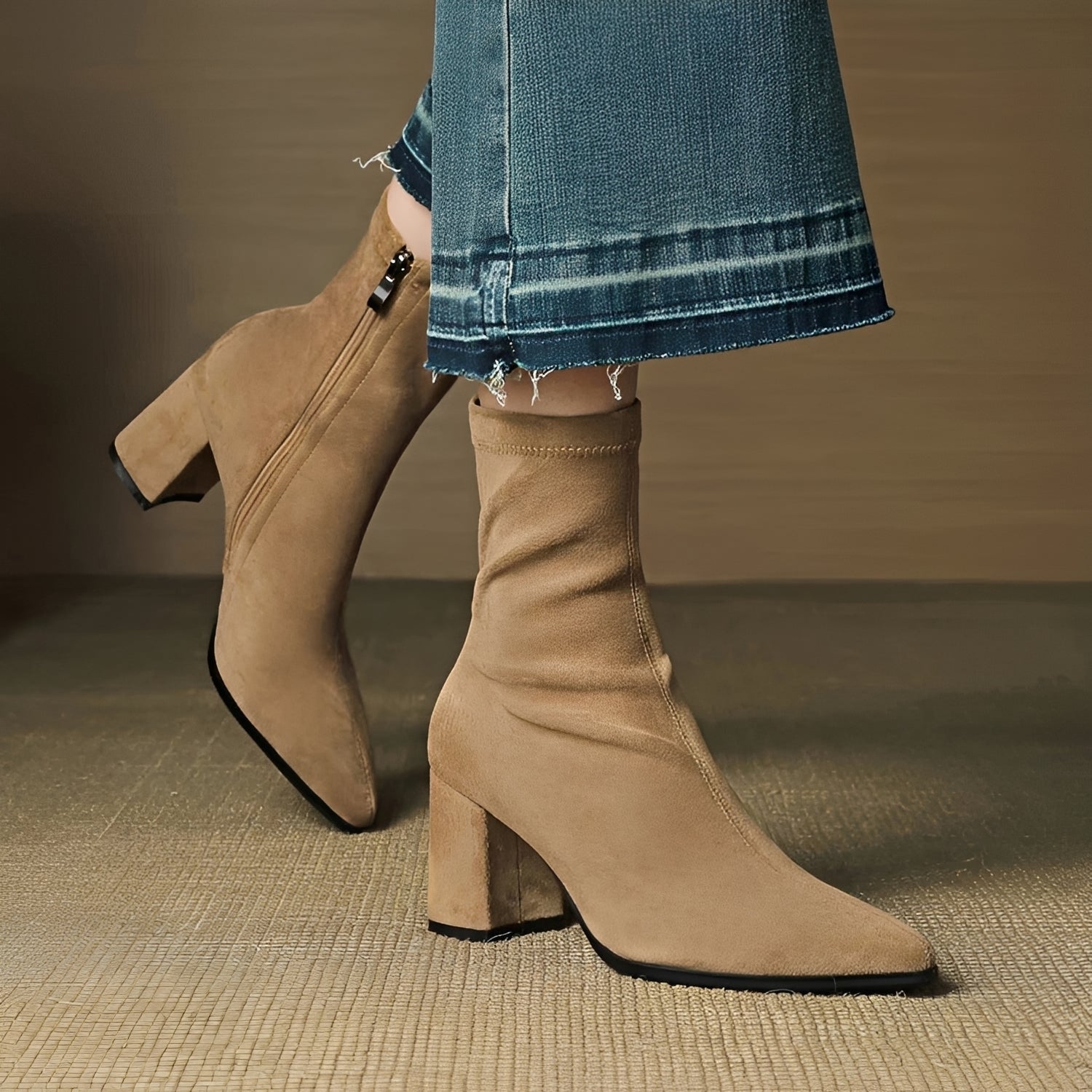 Mikayla - Komfortable Absatzstiefel mit Reißverschluss