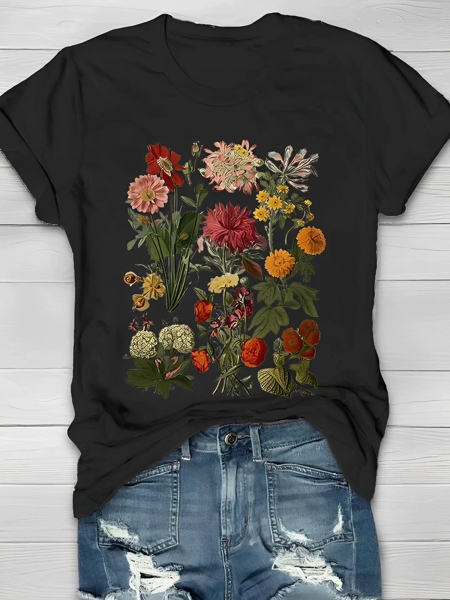 Annalise - Damen-T-Shirt mit elegantem Blumenmotiv