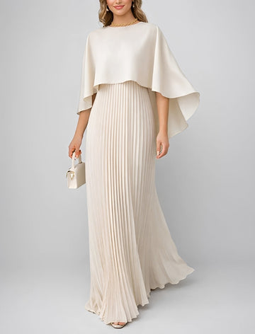 Zuzanna - Stilvolles Plissiertes Chiffon-Maxikleid
