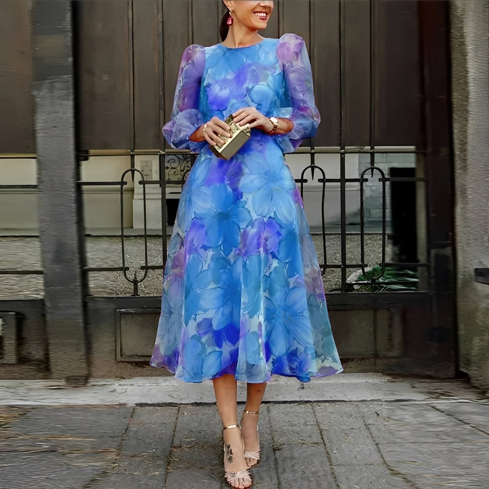 Shelley - Elegantes Midikleid mit Floralmuster für Damen