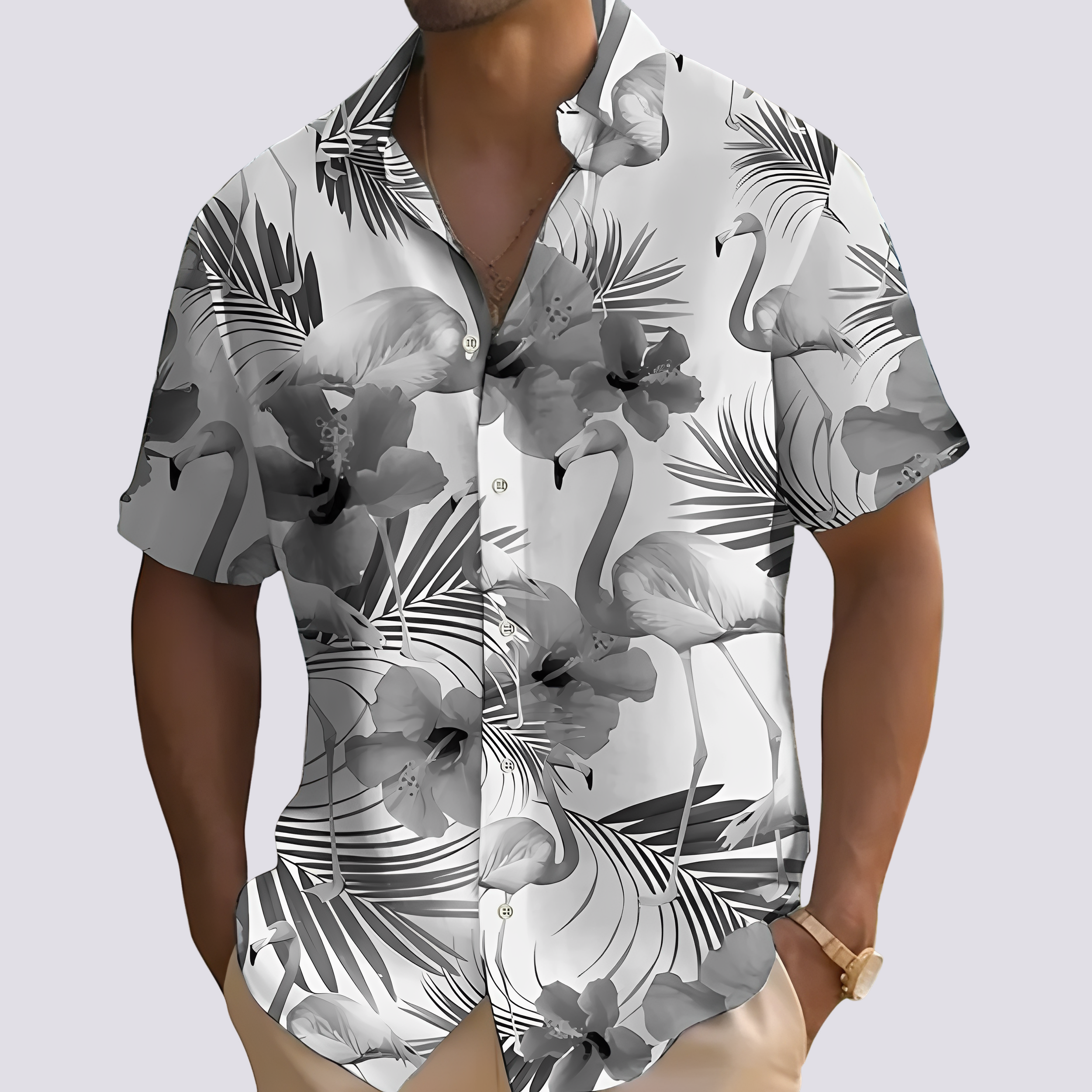 Philip - Elegantes Herrenhemd mit Hawaii-Muster
