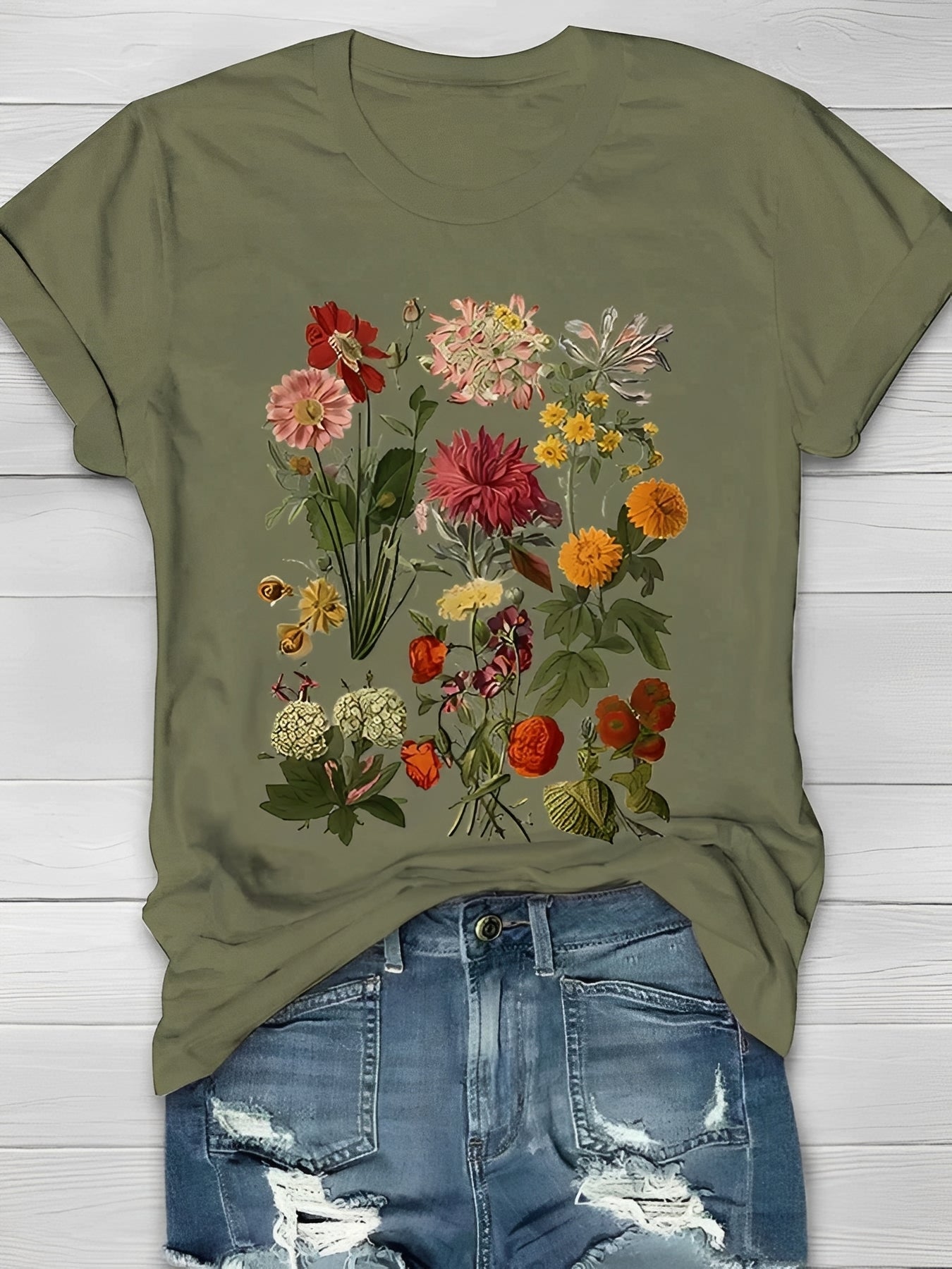 Annalise - Damen-T-Shirt mit elegantem Blumenmotiv