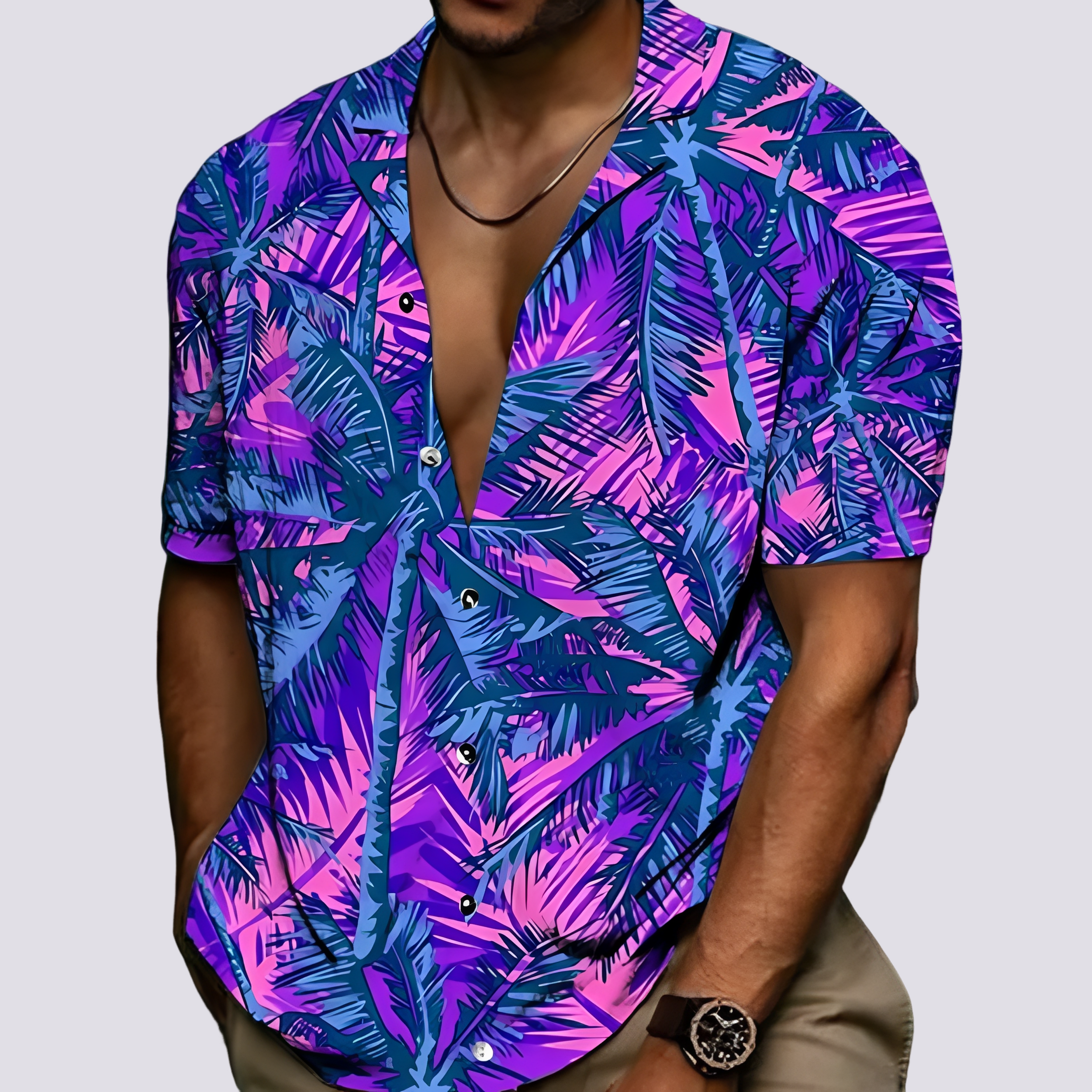 Philip - Elegantes Herrenhemd mit Hawaii-Muster