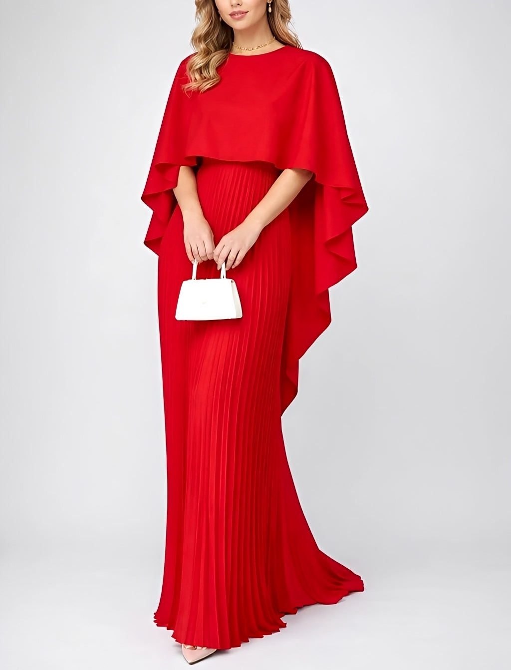 Zuzanna - Stilvolles Plissiertes Chiffon-Maxikleid