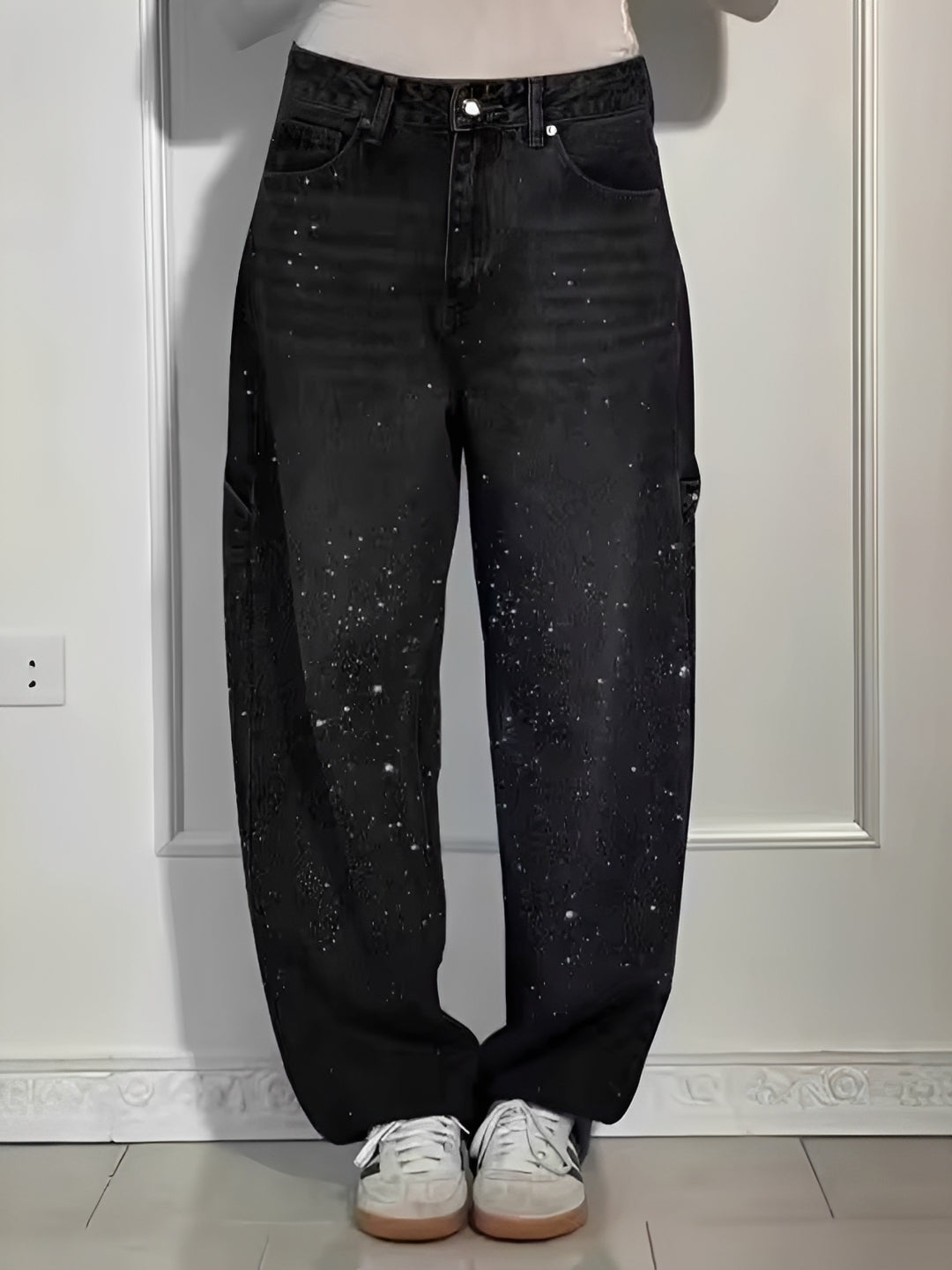 Sami - Elegante Glitzer-Jeans mit weitem Bein
