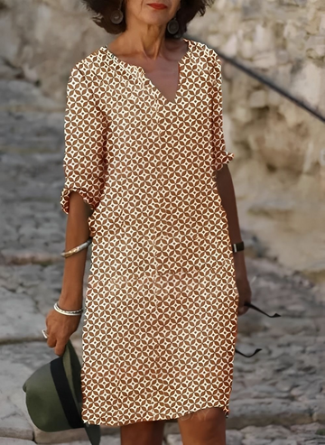 Kristina - Stylisches Midikleid mit halblangen Ärmeln für Damen