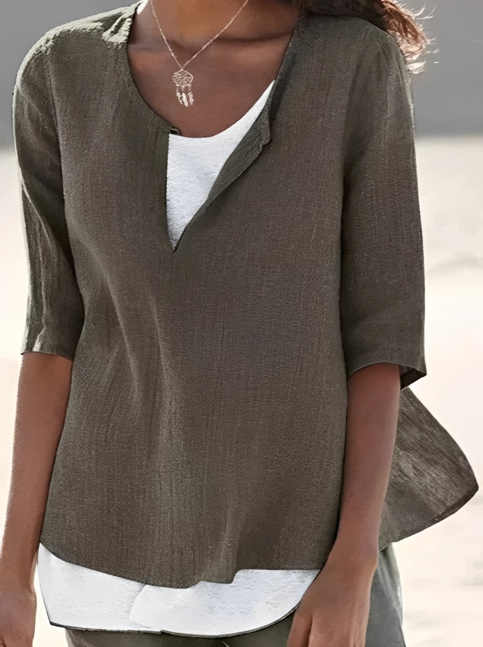 Shania - Stilvolle Bluse im Lagenlook für Damen