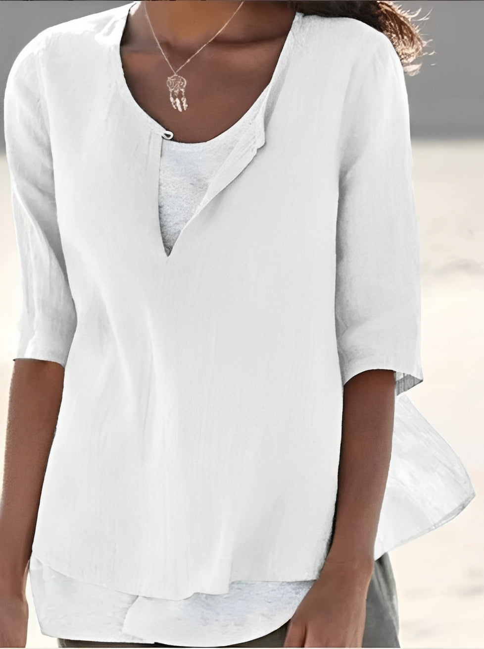 Shania - Stilvolle Bluse im Lagenlook für Damen