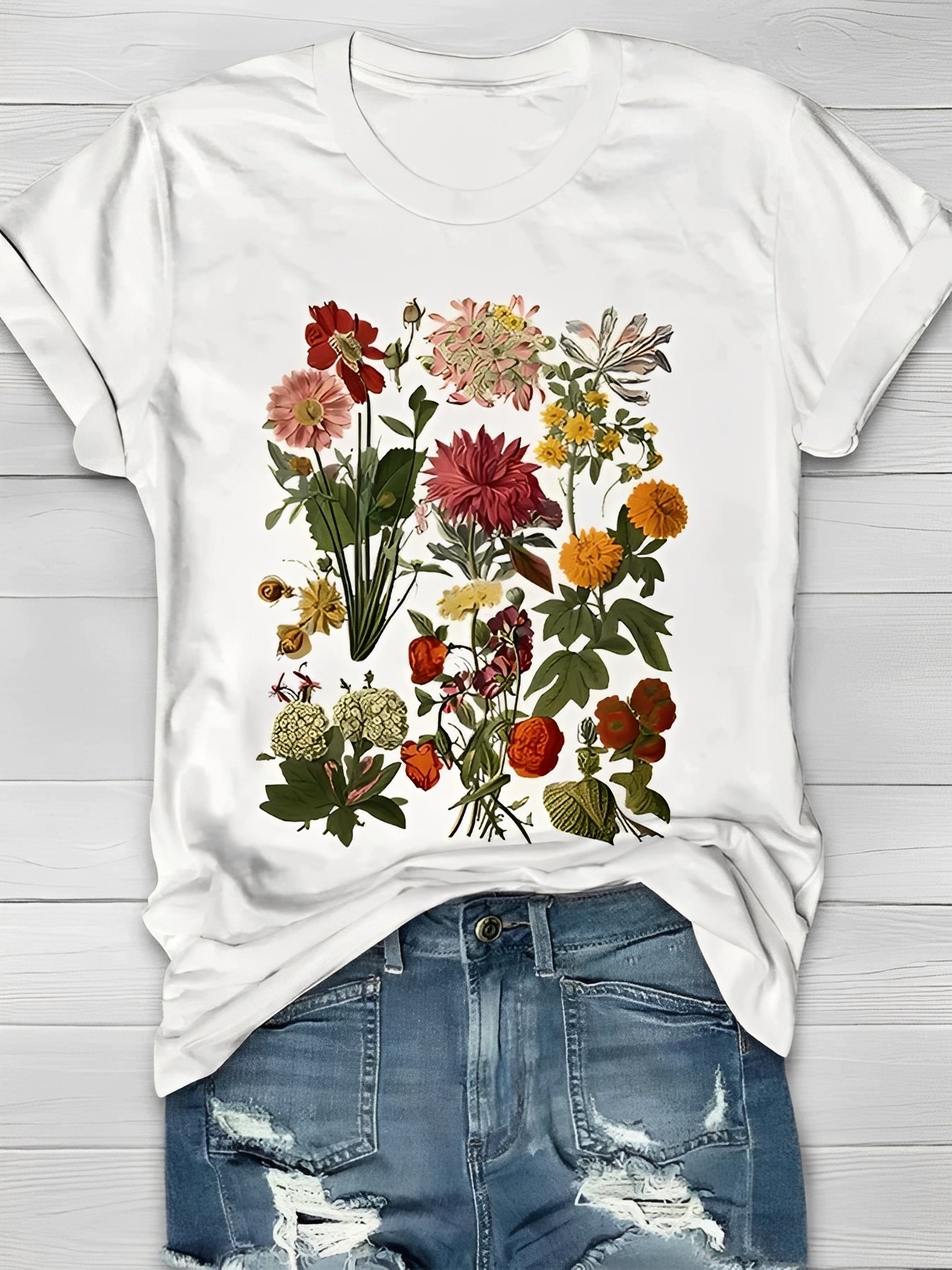Annalise - Damen-T-Shirt mit elegantem Blumenmotiv