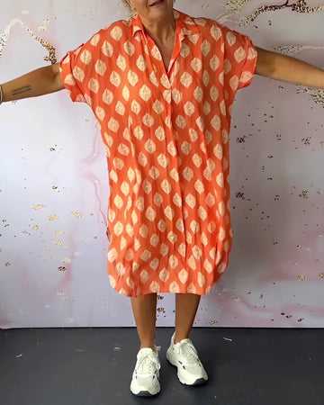 Kristina - stilvolles, locker geschnittenes Damenkleid mit Revers