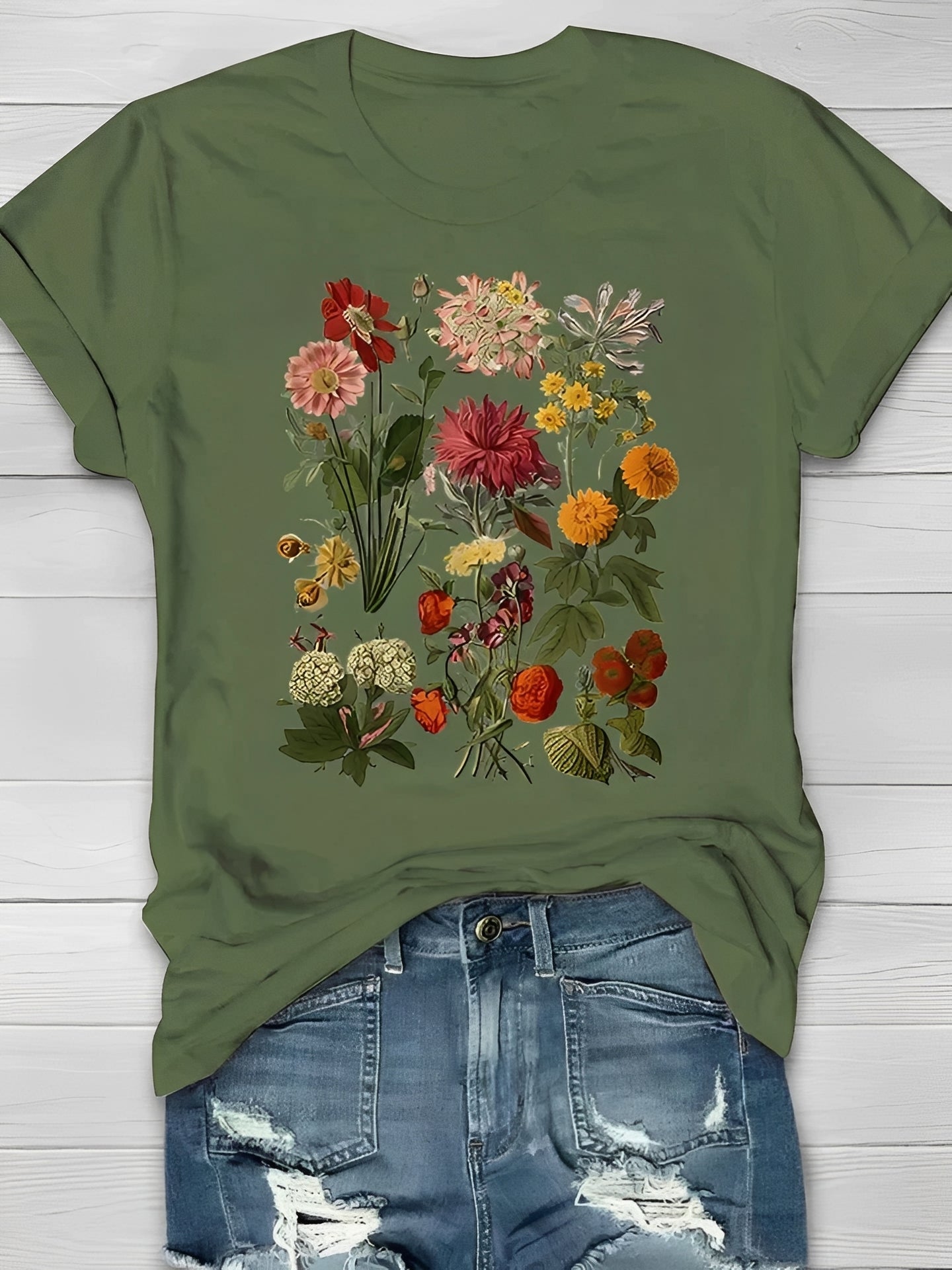 Annalise - Damen-T-Shirt mit elegantem Blumenmotiv