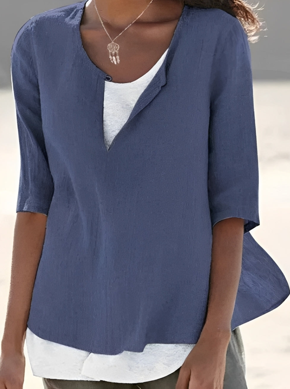 Shania - Stilvolle Bluse im Lagenlook für Damen