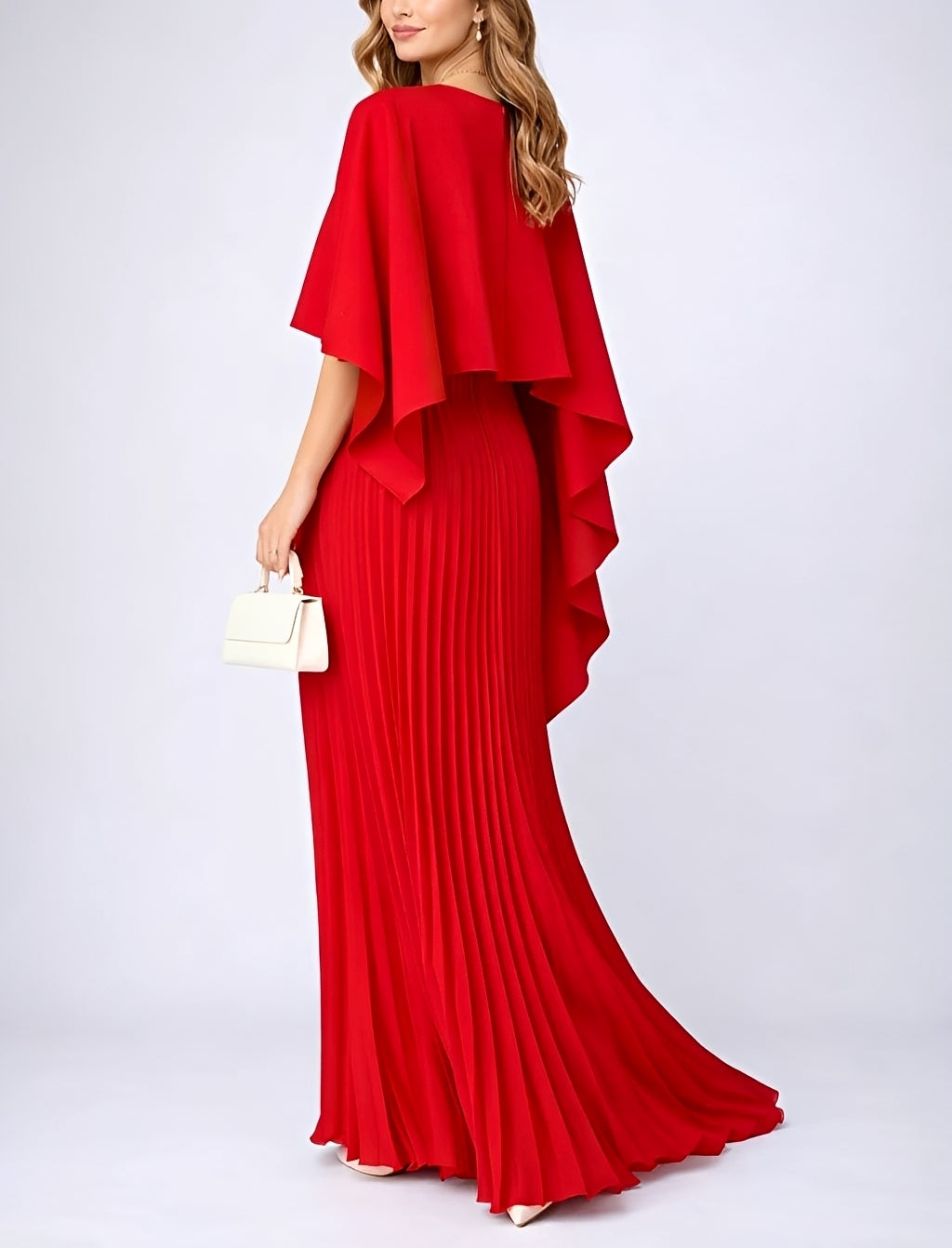 Zuzanna - Stilvolles Plissiertes Chiffon-Maxikleid