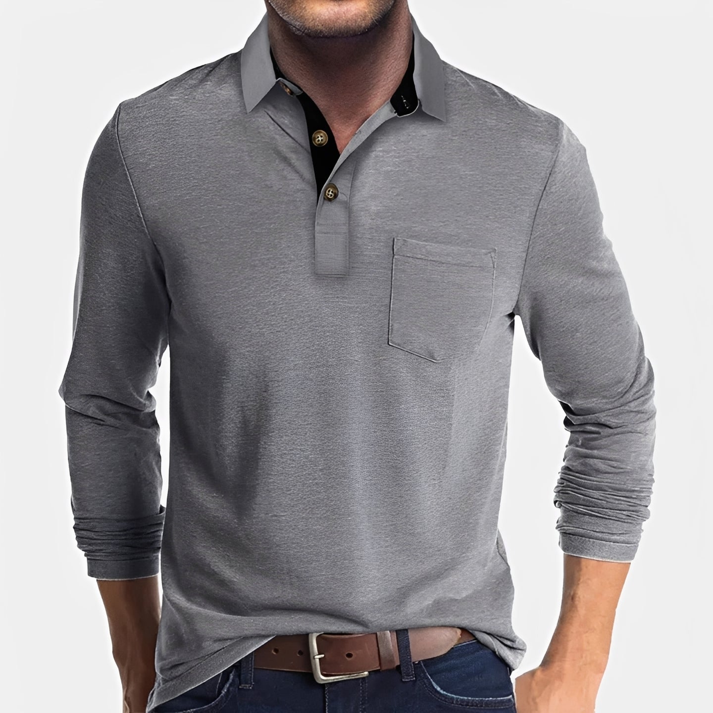 Hardy - Komfortables langärmliges Poloshirt