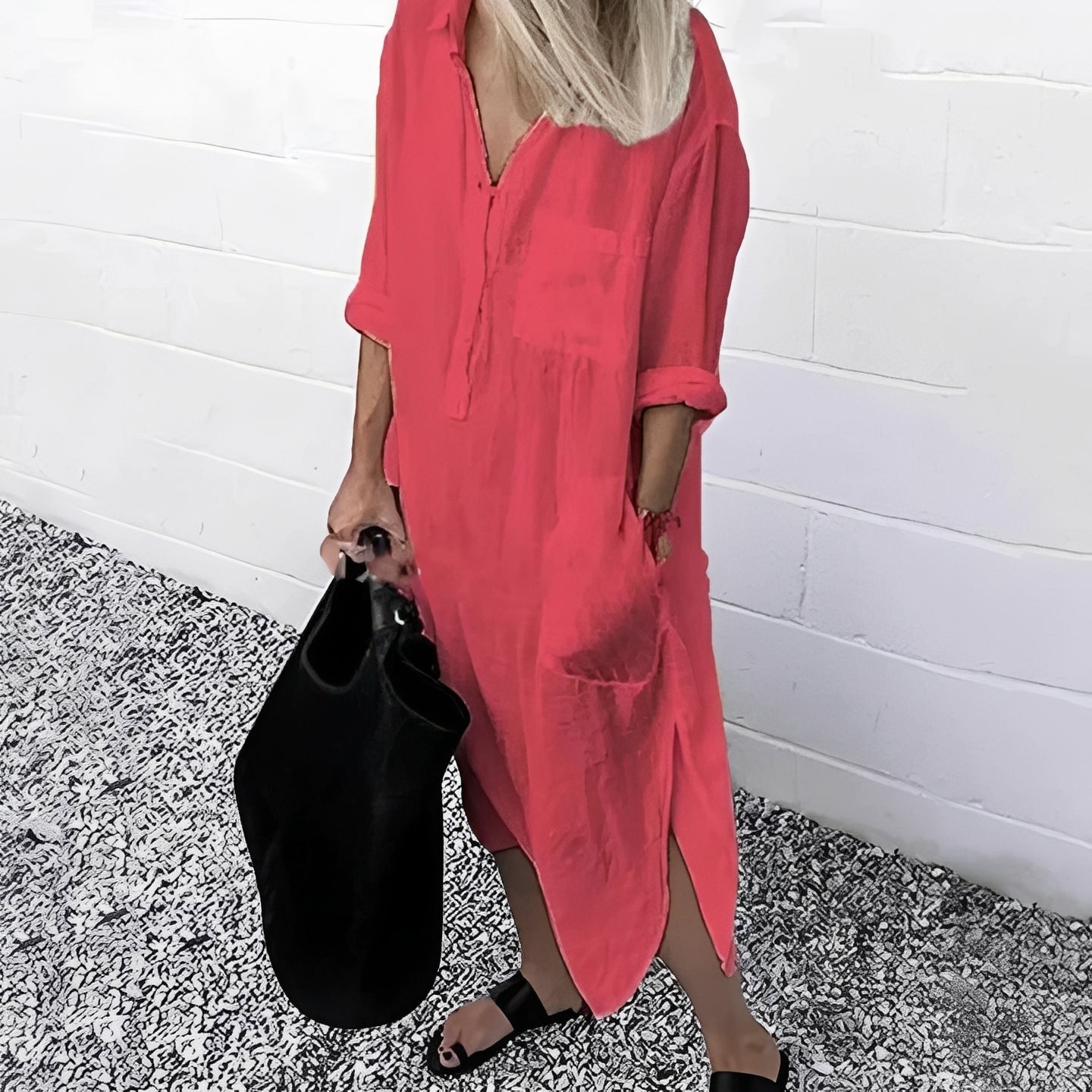 Susan - Bequemes Lässiges Schlitzkleid