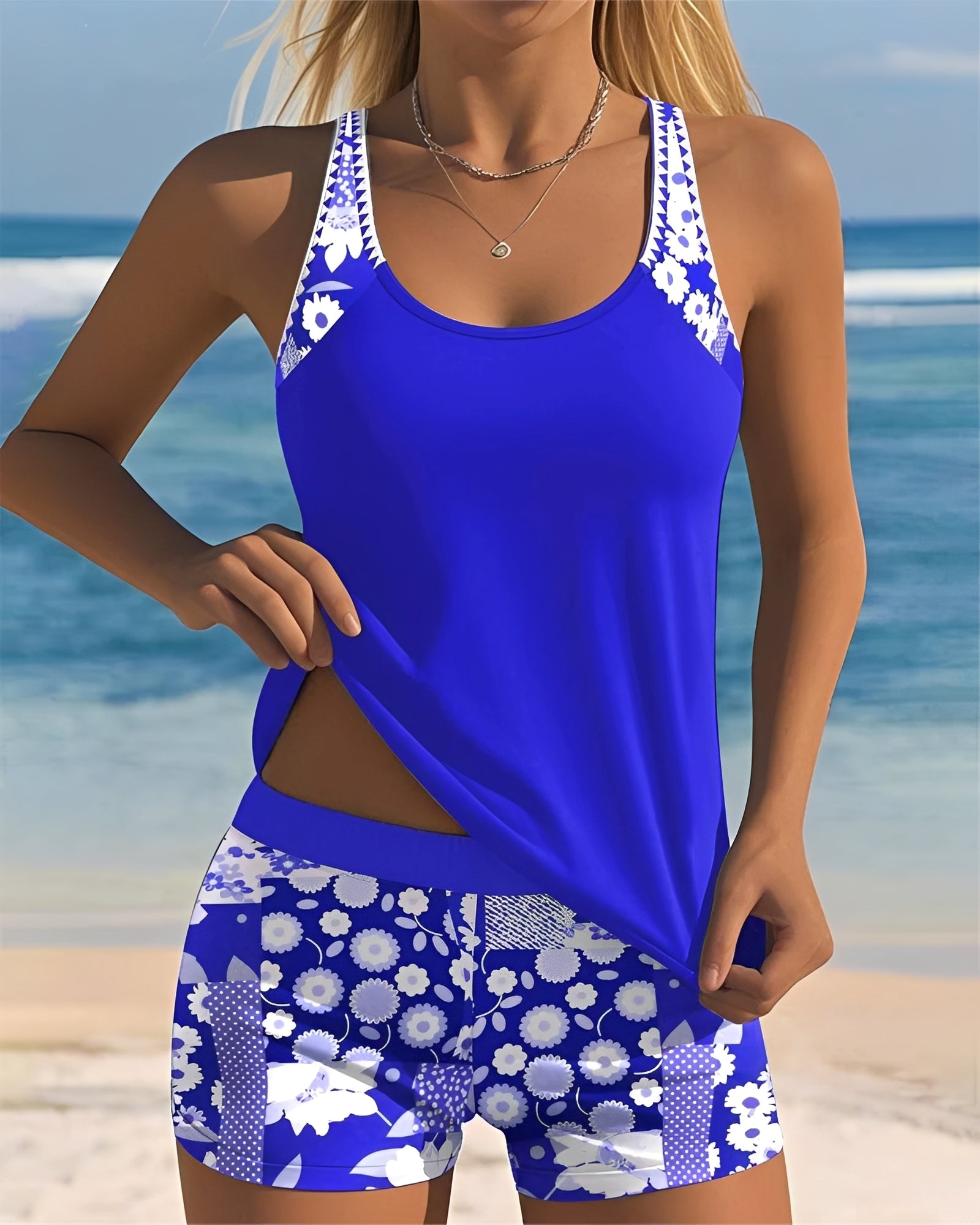 Annie - Stilvolles Tankini-Badeanzug-Set mit Muster für Damen
