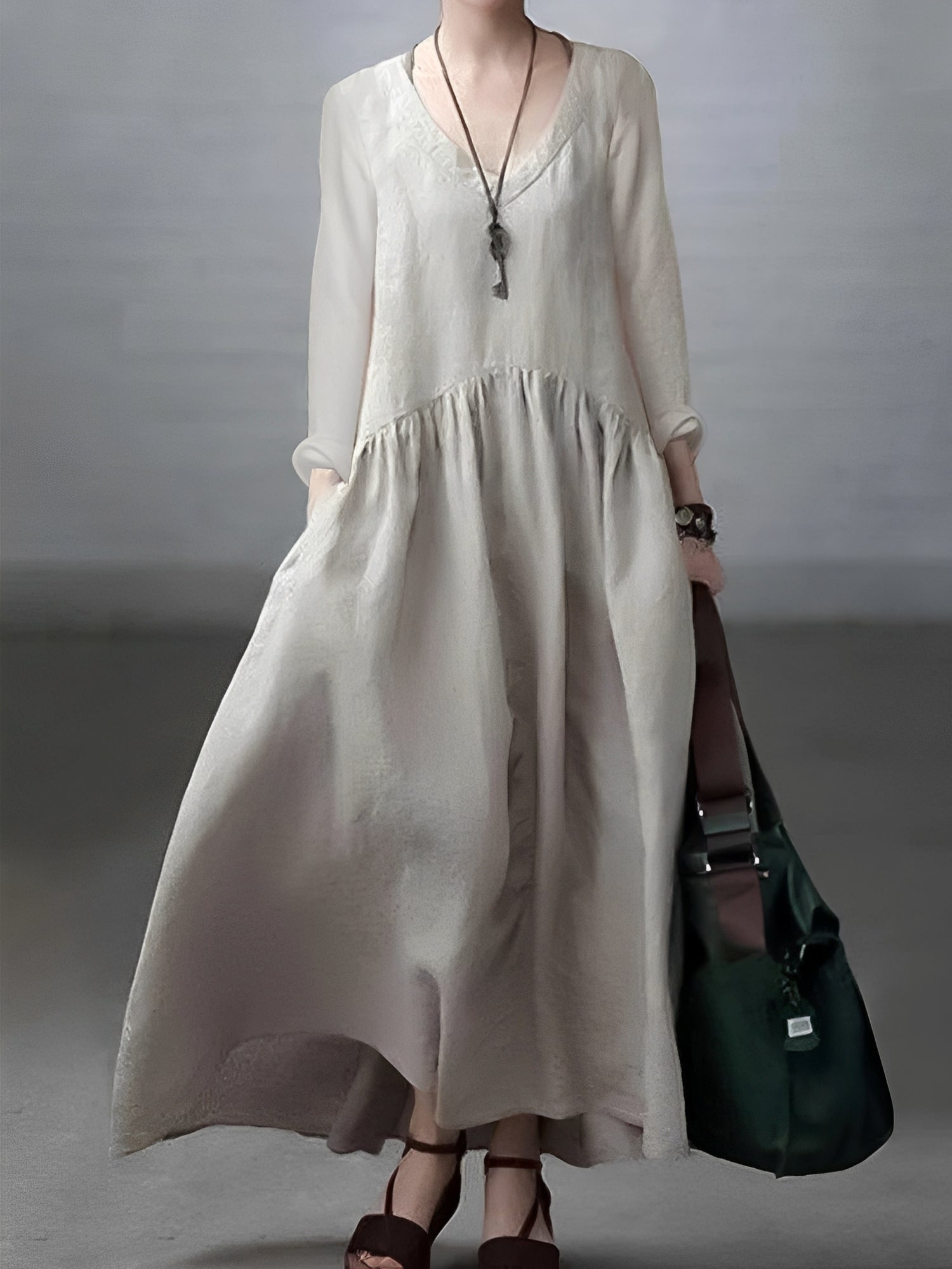 Lindy - Bequemes, lässiges Damenkleid mit V-Ausschnitt