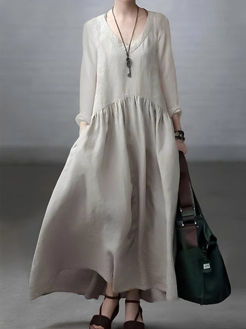 Lindy - Bequemes, lässiges Damenkleid mit V-Ausschnitt