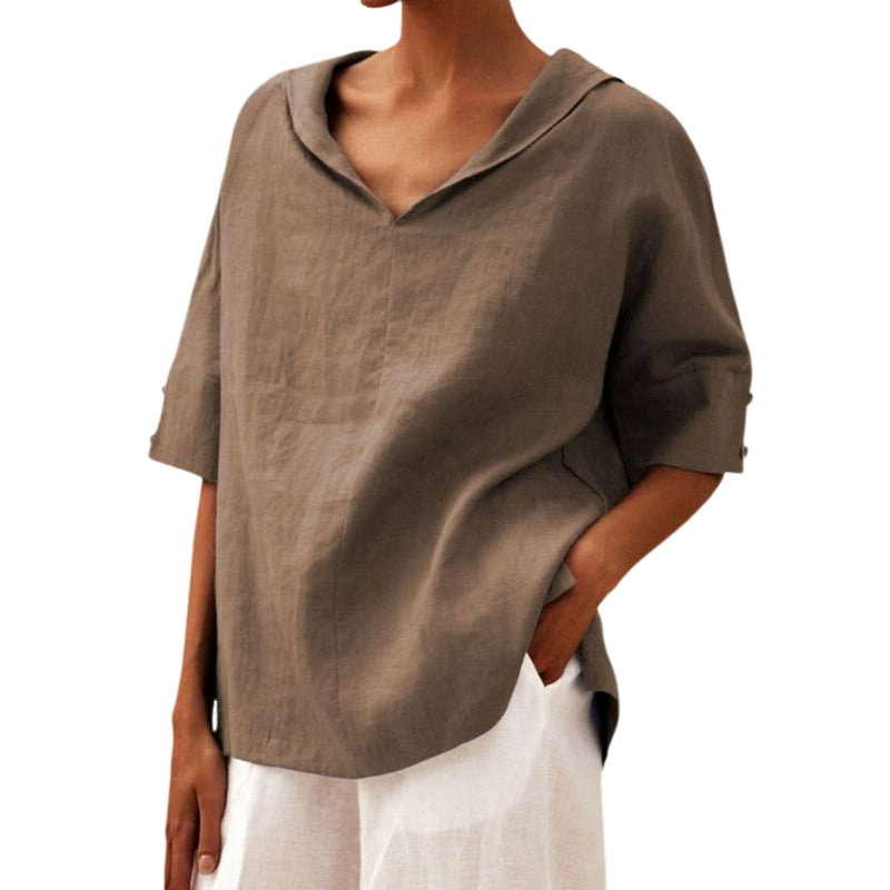 Lena – Luftige bluse mit stilvollem V-Ausschnitt