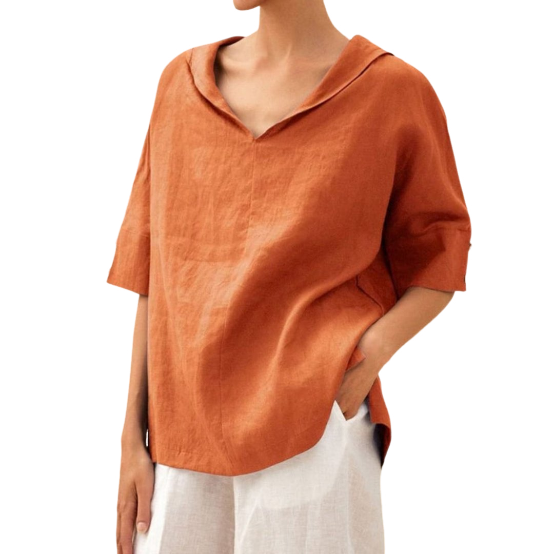 Lena – Luftige bluse mit stilvollem V-Ausschnitt
