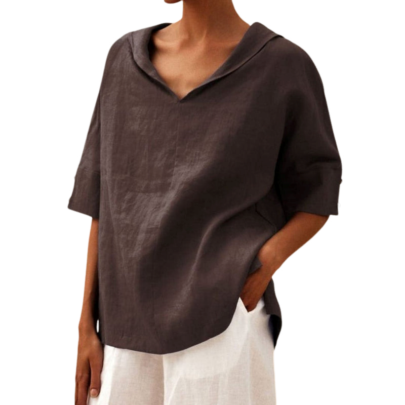 Lena – Luftige bluse mit stilvollem V-Ausschnitt