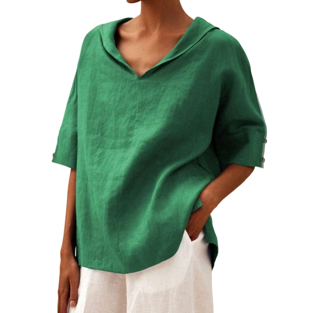 Lena – Luftige bluse mit stilvollem V-Ausschnitt